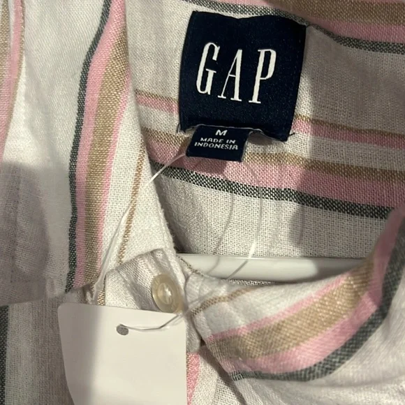Ladies, gap medium linen shirt, pink - Picture 2 of 2